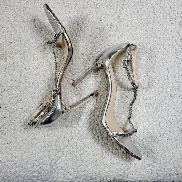 NEW Jessica Simpson Qiven T-Strap Sandal SILVER SIZE 9M /40 - Picture 5 of 6